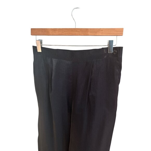 Vintage Black High-Waisted Pleated Trousers For Women - Picture 3 of 8